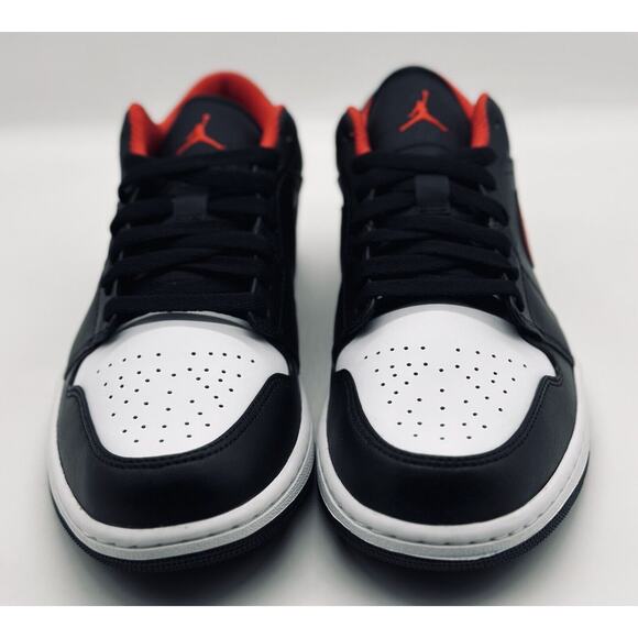 NEW Nike Air Jordan 1 Low Black Fire Red White Toe 553558-063 Men’s Size Multi - Picture 2 of 6